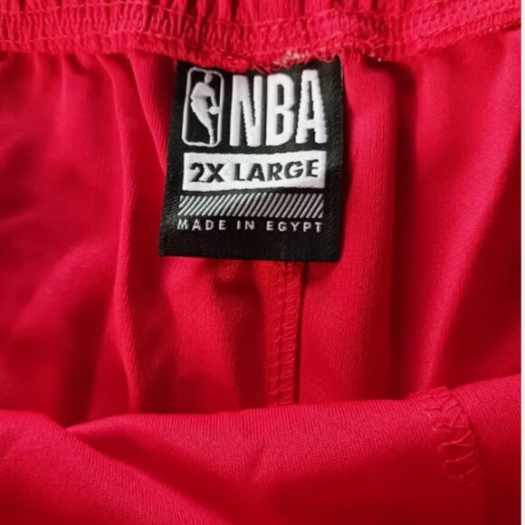 NBA CLASSIC BASKETBALL Shorts -At The Knee- Drawstring elastic waist Red Sz 2XL - Picture 11 of 13